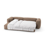 Martina 4-Sitzer Ecksofa mit Schlaffunktion, Linke Seite, aus Samt in Dunkelbeige (Vogue 3), 280x170 cm von Micadoni – Bild 8