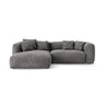Martina 4-Sitzer Ecksofa mit Schlaffunktion, Linke Seite, aus Samt in Grau (Vogue 15), 280x170 cm von Micadoni – Bild 1
