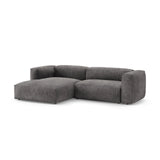 Martina 4-Sitzer Ecksofa mit Schlaffunktion, Linke Seite, aus Samt in Grau (Vogue 15), 280x170 cm von Micadoni – Bild 6