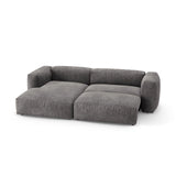 Martina 4-Sitzer Ecksofa mit Schlaffunktion, Linke Seite, aus Samt in Grau (Vogue 15), 280x170 cm von Micadoni – Bild 7