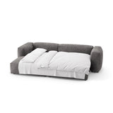 Martina 4-Sitzer Ecksofa mit Schlaffunktion, Linke Seite, aus Samt in Grau (Vogue 15), 280x170 cm von Micadoni – Bild 8