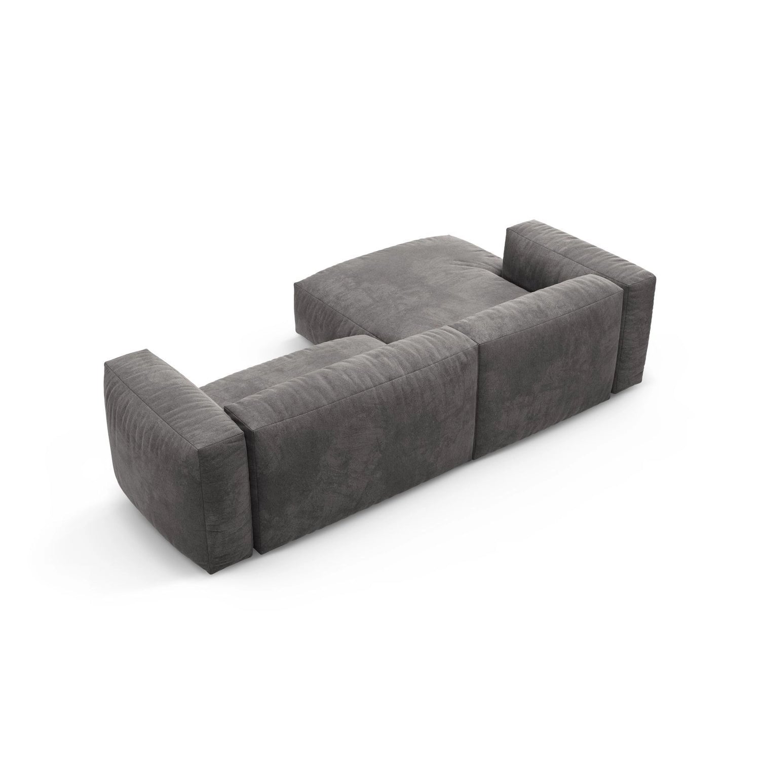 Martina 4-Sitzer Ecksofa mit Schlaffunktion, Linke Seite, aus Samt in Grau (Vogue 15), 280x170 cm von Micadoni – Bild 9