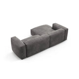 Martina 4-Sitzer Ecksofa mit Schlaffunktion, Linke Seite, aus Samt in Grau (Vogue 15), 280x170 cm von Micadoni – Bild 9