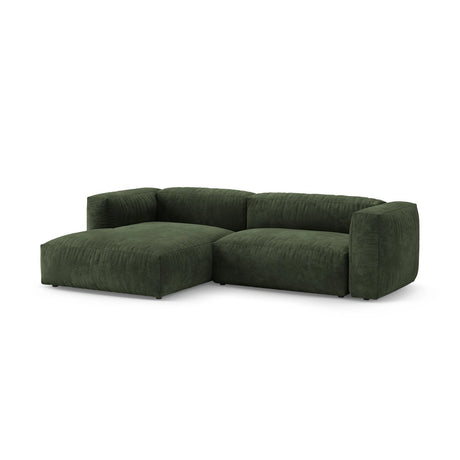 Martina 4-Sitzer Ecksofa mit Schlaffunktion, Linke Seite, aus Samt in Grün (Vogue 11), 280x170 cm von Micadoni – Bild 6