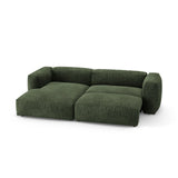 Martina 4-Sitzer Ecksofa mit Schlaffunktion, Linke Seite, aus Samt in Grün (Vogue 11), 280x170 cm von Micadoni – Bild 7