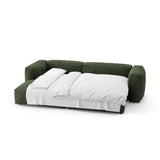 Martina 4-Sitzer Ecksofa mit Schlaffunktion, Linke Seite, aus Samt in Grün (Vogue 11), 280x170 cm von Micadoni – Bild 8