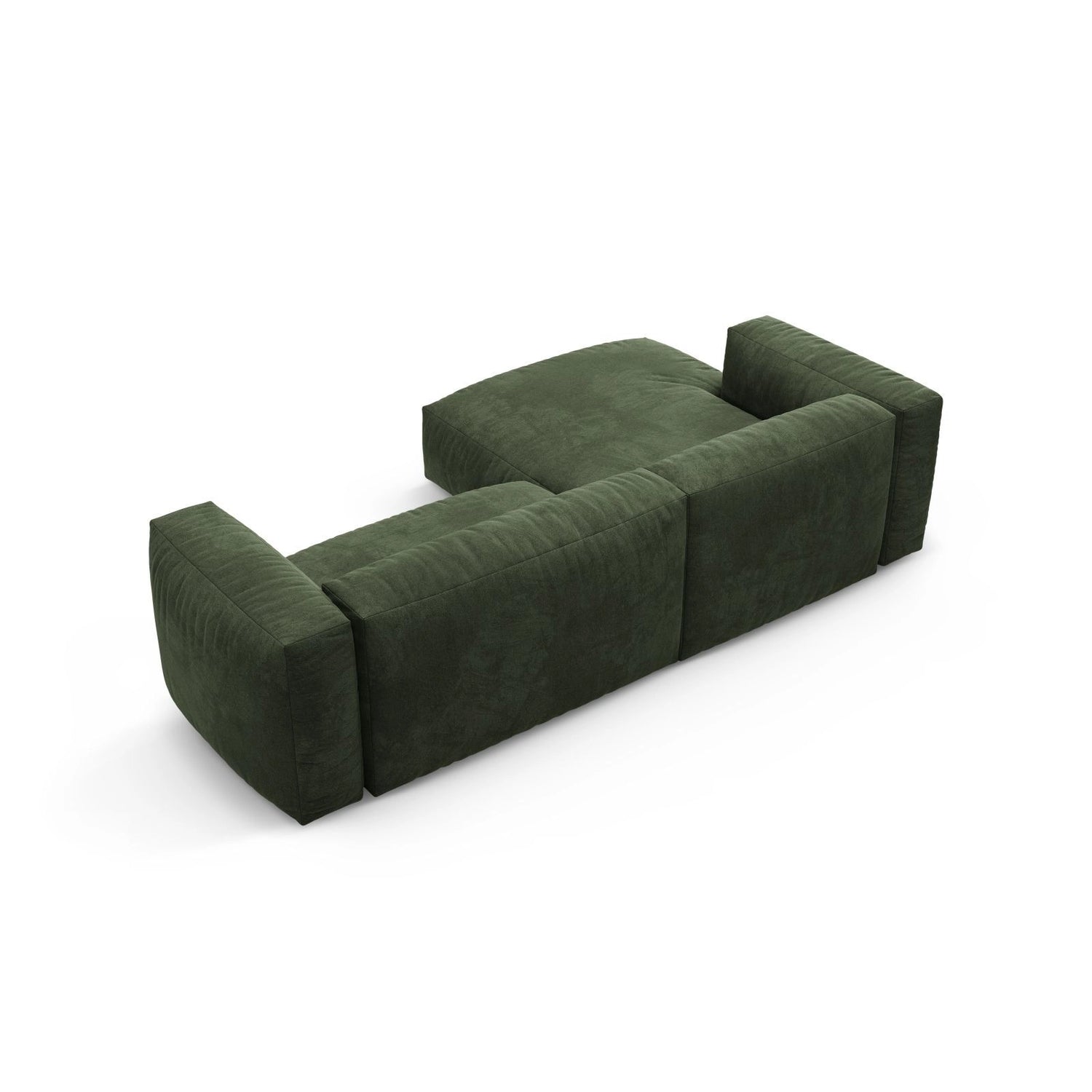 Martina 4-Sitzer Ecksofa mit Schlaffunktion, Linke Seite, aus Samt in Grün (Vogue 11), 280x170 cm von Micadoni – Bild 9