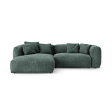 Martina 4-Sitzer Ecksofa mit Schlaffunktion, Linke Seite, aus Samt in Petrol (Vogue 12), 280x170 cm von Micadoni – Bild 1