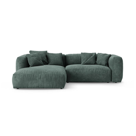 Martina 4-Sitzer Ecksofa mit Schlaffunktion, Linke Seite, aus Samt in Petrol (Vogue 12), 280x170 cm von Micadoni – Bild 1