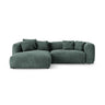 Martina 4-Sitzer Ecksofa mit Schlaffunktion, Linke Seite, aus Samt in Petrol (Vogue 12), 280x170 cm von Micadoni – Bild 1