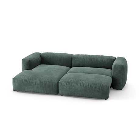 Martina 4-Sitzer Ecksofa mit Schlaffunktion, Linke Seite, aus Samt in Petrol (Vogue 12), 280x170 cm von Micadoni – Bild 7
