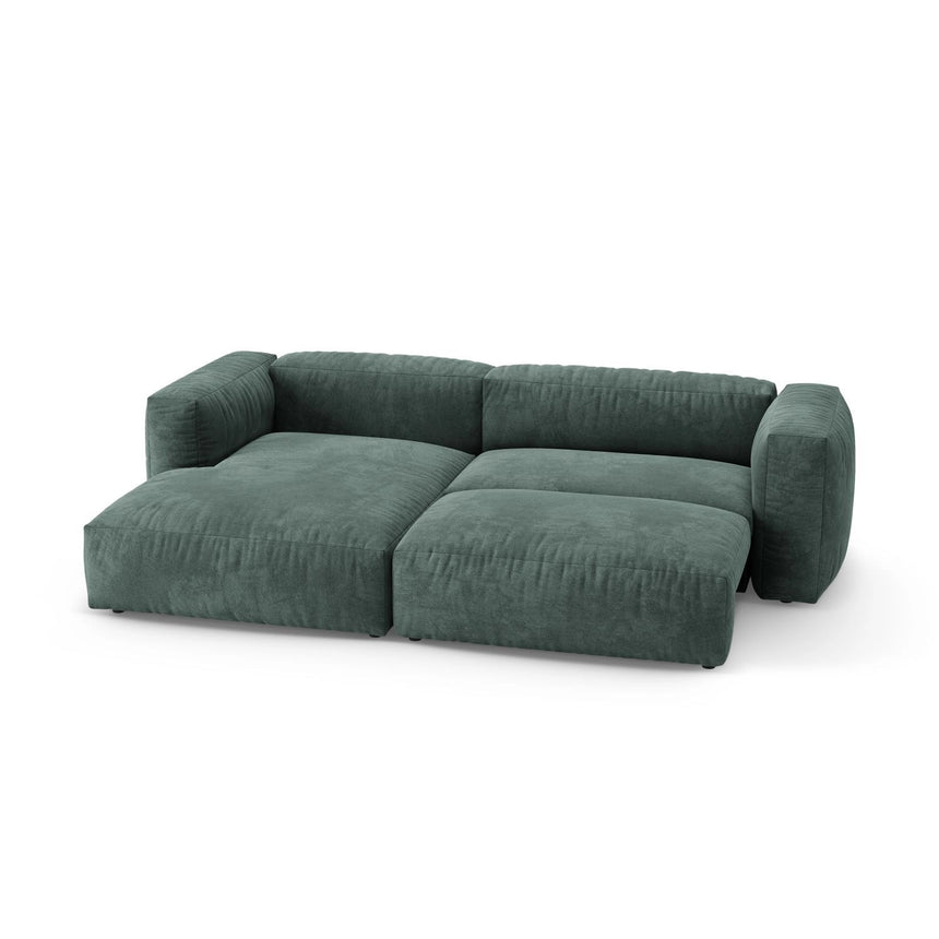 Martina 4-Sitzer Ecksofa mit Schlaffunktion, Linke Seite, aus Samt in Petrol (Vogue 12), 280x170 cm von Micadoni – Bild 7