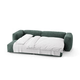 Martina 4-Sitzer Ecksofa mit Schlaffunktion, Linke Seite, aus Samt in Petrol (Vogue 12), 280x170 cm von Micadoni – Bild 8