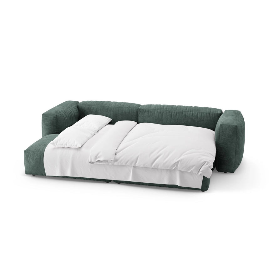 Martina 4-Sitzer Ecksofa mit Schlaffunktion, Linke Seite, aus Samt in Petrol (Vogue 12), 280x170 cm von Micadoni – Bild 8