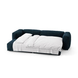 Martina 4-Sitzer Ecksofa mit Schlaffunktion, Linke Seite, aus Samt in Tiefes Petrol (Vogue 13), 280x170 cm von Micadoni – Bild 8