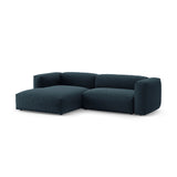 Martina 4-Sitzer Ecksofa mit Schlaffunktion, Linke Seite, aus Strukturierter Stoff in Blau Jeans (Boston Ocean), 280x170 cm von Micadoni – Bild 5