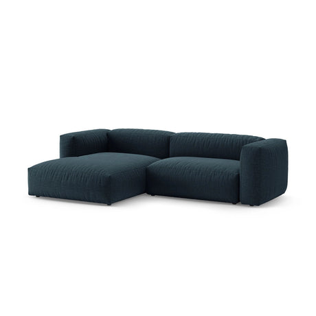 Martina 4-Sitzer Ecksofa mit Schlaffunktion, Linke Seite, aus Strukturierter Stoff in Blau Jeans (Boston Ocean), 280x170 cm von Micadoni – Bild 5