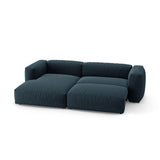 Martina 4-Sitzer Ecksofa mit Schlaffunktion, Linke Seite, aus Strukturierter Stoff in Blau Jeans (Boston Ocean), 280x170 cm von Micadoni – Bild 6