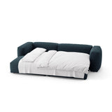 Martina 4-Sitzer Ecksofa mit Schlaffunktion, Linke Seite, aus Strukturierter Stoff in Blau Jeans (Boston Ocean), 280x170 cm von Micadoni – Bild 7