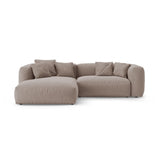 Martina 4-Sitzer Ecksofa mit Schlaffunktion, Linke Seite, aus Strukturierter Stoff in Dunkelbeige (Boston Trufa), 280x170 cm von Micadoni – Bild 1