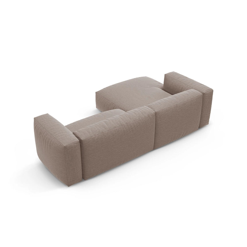 Martina 4-Sitzer Ecksofa mit Schlaffunktion, Linke Seite, aus Strukturierter Stoff in Dunkelbeige (Boston Trufa), 280x170 cm von Micadoni – Bild 8