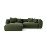 Martina 4-Sitzer Ecksofa mit Schlaffunktion, Linke Seite, aus Strukturierter Stoff in Grün (Boston Forest), 280x170 cm von Micadoni – Bild 1