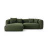 Martina 4-Sitzer Ecksofa mit Schlaffunktion, Linke Seite, aus Strukturierter Stoff in Grün (Boston Forest), 280x170 cm von Micadoni – Bild 1