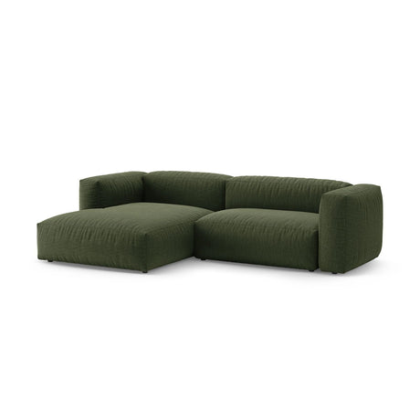 Martina 4-Sitzer Ecksofa mit Schlaffunktion, Linke Seite, aus Strukturierter Stoff in Grün (Boston Forest), 280x170 cm von Micadoni – Bild 5