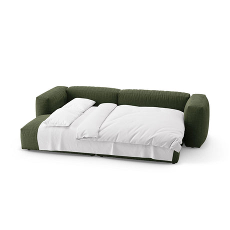 Martina 4-Sitzer Ecksofa mit Schlaffunktion, Linke Seite, aus Strukturierter Stoff in Grün (Boston Forest), 280x170 cm von Micadoni – Bild 7