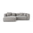Martina 4-Sitzer Ecksofa mit Schlaffunktion, Linke Seite, aus Strukturierter Stoff in Hellgrau (Boston Light Grey), 280x170 cm von Micadoni – Bild 1