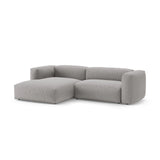 Martina 4-Sitzer Ecksofa mit Schlaffunktion, Linke Seite, aus Strukturierter Stoff in Hellgrau (Boston Light Grey), 280x170 cm von Micadoni – Bild 5