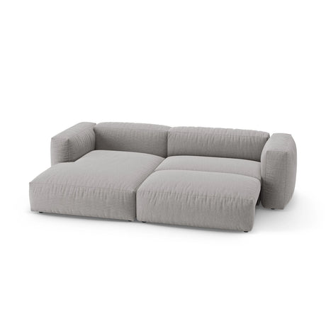 Martina 4-Sitzer Ecksofa mit Schlaffunktion, Linke Seite, aus Strukturierter Stoff in Hellgrau (Boston Light Grey), 280x170 cm von Micadoni – Bild 6