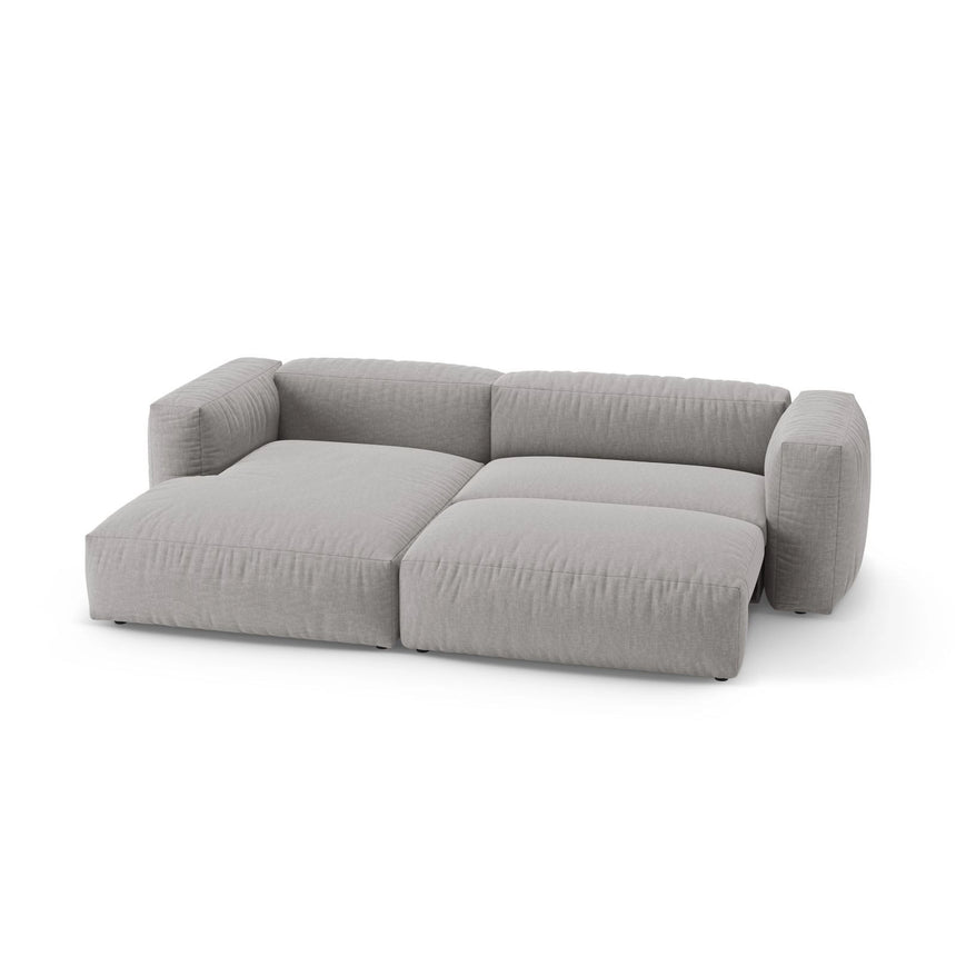 Martina 4-Sitzer Ecksofa mit Schlaffunktion, Linke Seite, aus Strukturierter Stoff in Hellgrau (Boston Light Grey), 280x170 cm von Micadoni – Bild 6