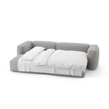 Martina 4-Sitzer Ecksofa mit Schlaffunktion, Linke Seite, aus Strukturierter Stoff in Hellgrau (Boston Light Grey), 280x170 cm von Micadoni – Bild 7