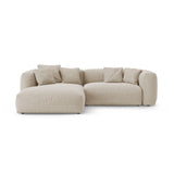 Martina 4-Sitzer Ecksofa mit Schlaffunktion, Linke Seite, aus Strukturierter Stoff in Leichtes Beige (Boston Toffee), 280x170 cm von Micadoni – Bild 1
