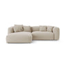 Martina 4-Sitzer Ecksofa mit Schlaffunktion, Linke Seite, aus Strukturierter Stoff in Leichtes Beige (Boston Toffee), 280x170 cm von Micadoni – Bild 1