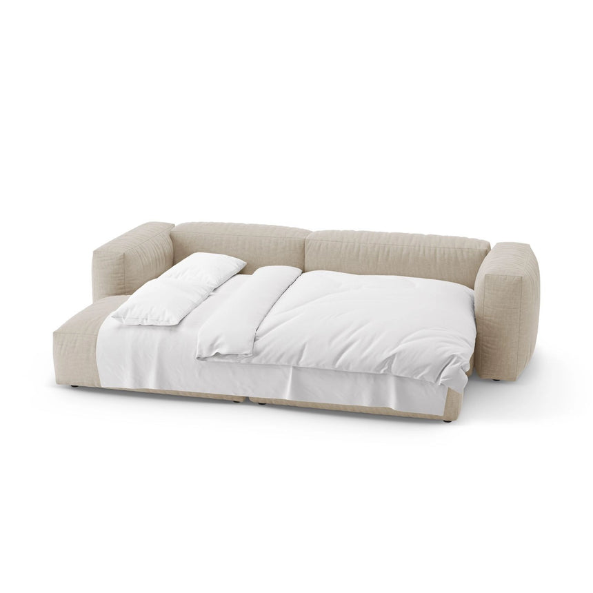 Martina 4-Sitzer Ecksofa mit Schlaffunktion, Linke Seite, aus Strukturierter Stoff in Leichtes Beige (Boston Toffee), 280x170 cm von Micadoni – Bild 7