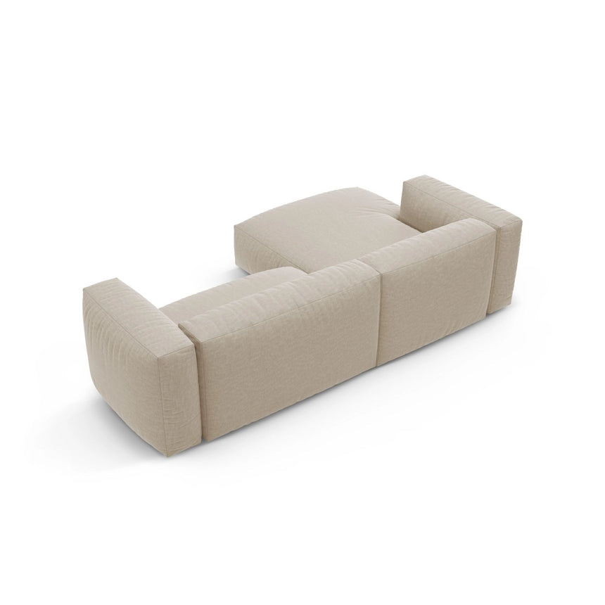 Martina 4-Sitzer Ecksofa mit Schlaffunktion, Linke Seite, aus Strukturierter Stoff in Leichtes Beige (Boston Toffee), 280x170 cm von Micadoni – Bild 8