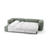 Martina 4-Sitzer Ecksofa mit Schlaffunktion, Linke Seite, aus Strukturierter Stoff in Moosgrün (Boston Water Green), 280x170 cm von Micadoni – Bild 7