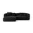 Martina 4-Sitzer Ecksofa mit Schlaffunktion, Linke Seite, aus Strukturierter Stoff in Schwarz (Boston Black), 280x170 cm von Micadoni – Bild 1