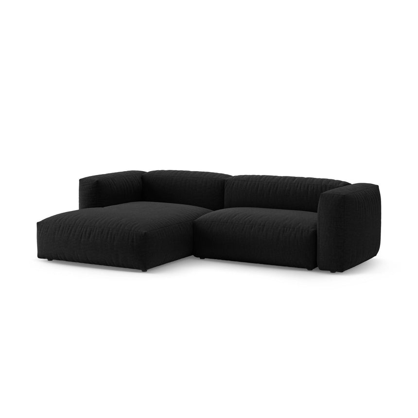 Martina 4-Sitzer Ecksofa mit Schlaffunktion, Linke Seite, aus Strukturierter Stoff in Schwarz (Boston Black), 280x170 cm von Micadoni – Bild 5