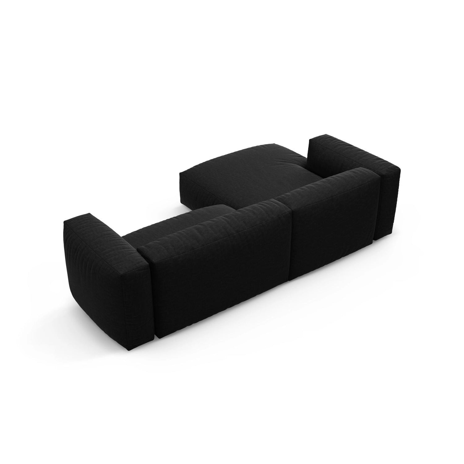 Martina 4-Sitzer Ecksofa mit Schlaffunktion, Linke Seite, aus Strukturierter Stoff in Schwarz (Boston Black), 280x170 cm von Micadoni – Bild 8