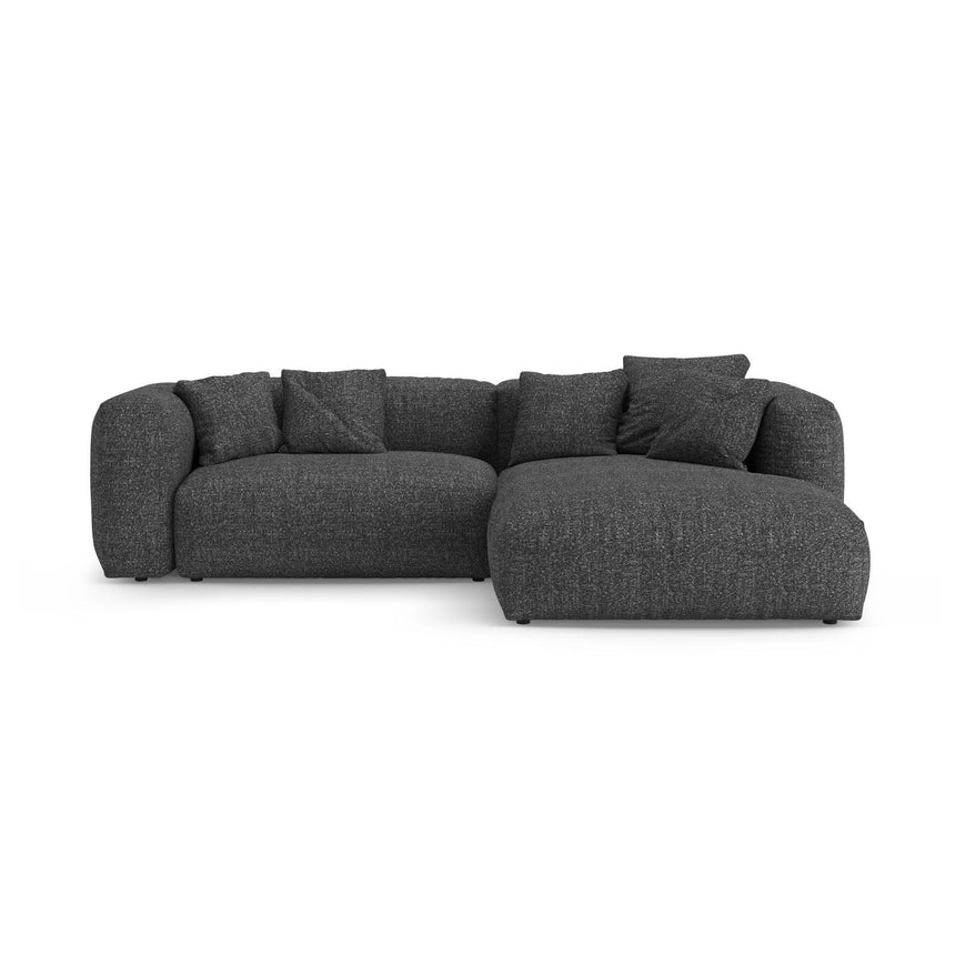 Martina 4-Sitzer Ecksofa mit Schlaffunktion, Rechte Seite, aus Boucle in Anthrazit (Monet Anthracite), 280x170 cm von Micadoni – Bild 1