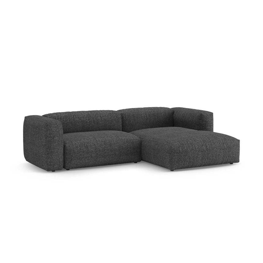 Martina 4-Sitzer Ecksofa mit Schlaffunktion, Rechte Seite, aus Boucle in Anthrazit (Monet Anthracite), 280x170 cm von Micadoni – Bild 6