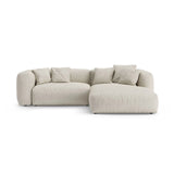 Martina 4-Sitzer Ecksofa mit Schlaffunktion, Rechte Seite, aus Boucle in Beige (Monet Sand), 280x170 cm von Micadoni – Bild 1