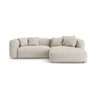 Martina 4-Sitzer Ecksofa mit Schlaffunktion, Rechte Seite, aus Boucle in Beige (Monet Sand), 280x170 cm von Micadoni – Bild 1