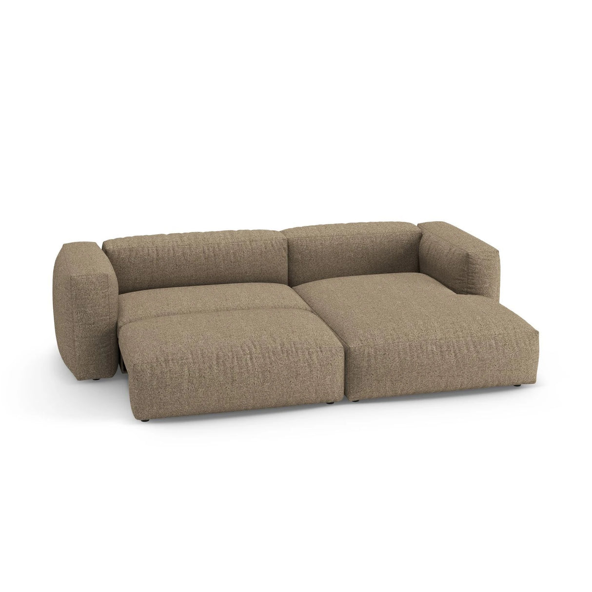 Martina 4-Sitzer Ecksofa mit Schlaffunktion, Rechte Seite, aus Boucle in Cappuccino (Monet Cappucino), 280x170 cm von Micadoni – Bild 7