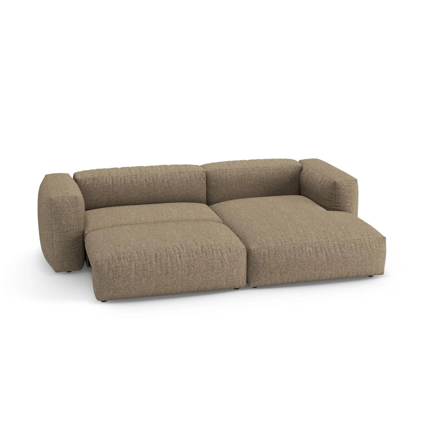 Martina 4-Sitzer Ecksofa mit Schlaffunktion, Rechte Seite, aus Boucle in Cappuccino (Monet Cappucino), 280x170 cm von Micadoni – Bild 7