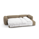 Martina 4-Sitzer Ecksofa mit Schlaffunktion, Rechte Seite, aus Boucle in Cappuccino (Monet Cappucino), 280x170 cm von Micadoni – Bild 8