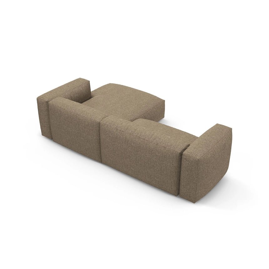 Martina 4-Sitzer Ecksofa mit Schlaffunktion, Rechte Seite, aus Boucle in Cappuccino (Monet Cappucino), 280x170 cm von Micadoni – Bild 9